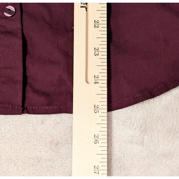 Worthington Shirt Womens 8 Purple Stretch Button Up Long Sleeve Blouse Top - Picture 6 of 6